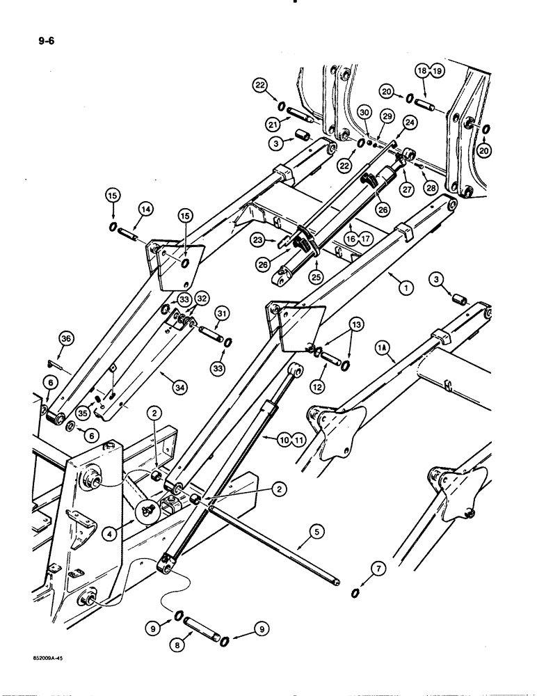 Схема запчастей Case 480E LL - (9-006) - LOADER FRAME AND MOUNTING PARTS (09) - CHASSIS/ATTACHMENTS