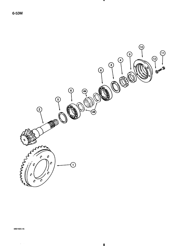 Схема запчастей Case 580K - (6-053M) - FRONT DRIVE AXLE, RING AND PINION GEAR SET (06) - POWER TRAIN