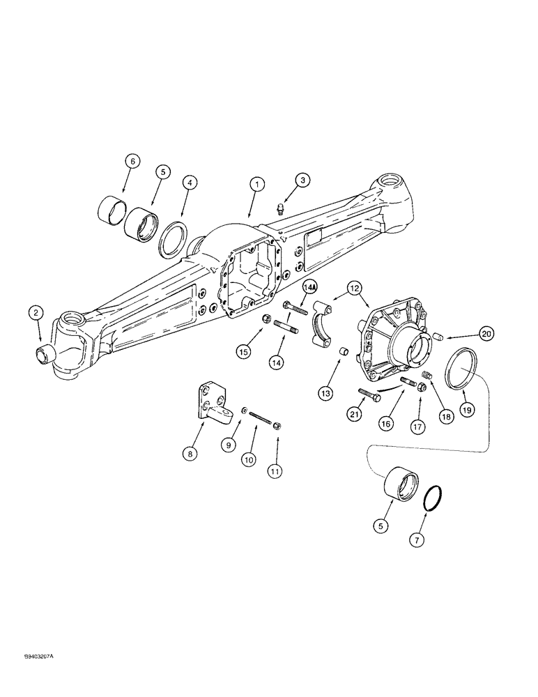 Схема запчастей Case 480F LL - (6-28) - FRONT DRIVE AXLE, AXLE HOUSING (06) - POWER TRAIN