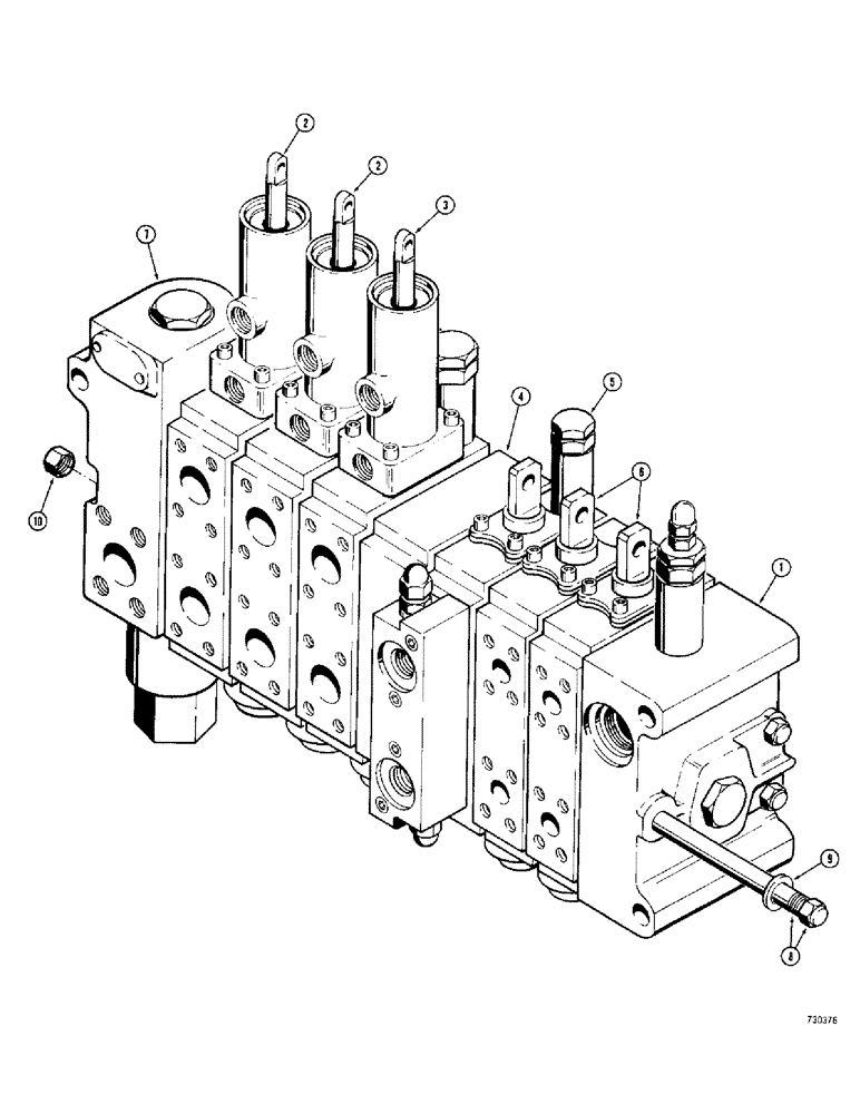 Схема запчастей Case 780 - (360) - L48218 AND D54704 BACKHOE CONTROL VALVES, WITH POWER ASSIST FEATURE (08) - HYDRAULICS