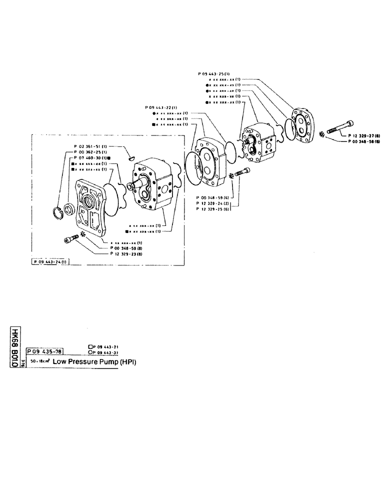 Схема запчастей Case 220CKS - (53) - LOW PRESSURE PUMP (HPI) (07) - HYDRAULIC SYSTEM