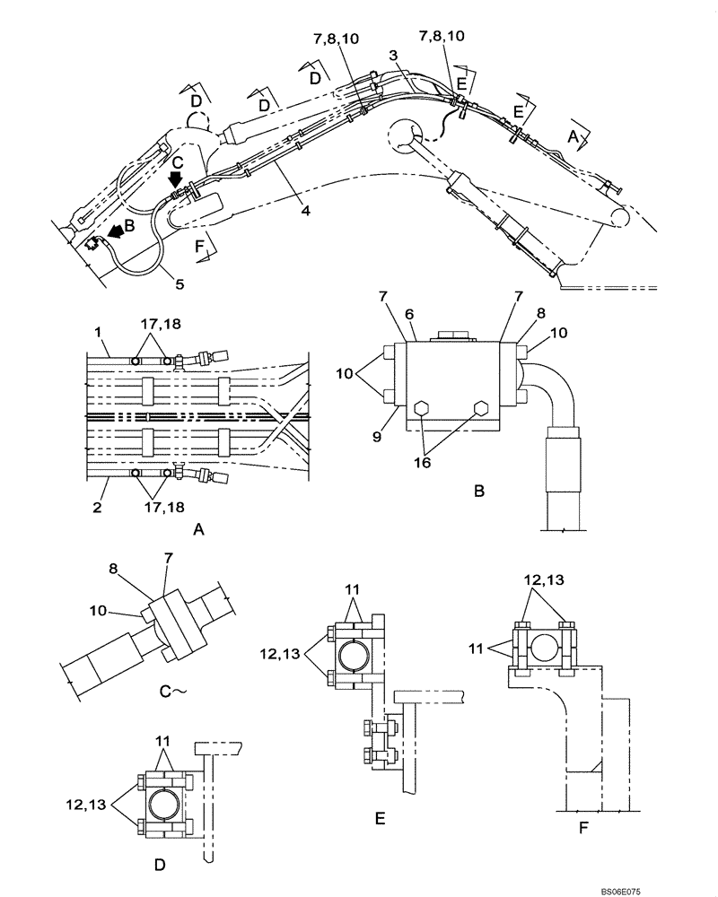 Схема запчастей Case CX800B - (08-25) - HYDRAULIC CIRCUIT - PICK HAMMER - BOOM (7.25 M) - DIPPER (3.00 M) (08) - HYDRAULICS