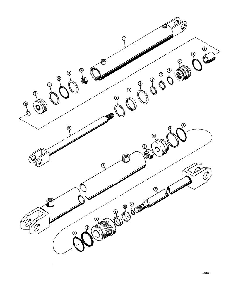 Схема запчастей Case 1700-SERIES - (236) - T40865 GRAPPLE CYLINDER (35) - HYDRAULIC SYSTEMS