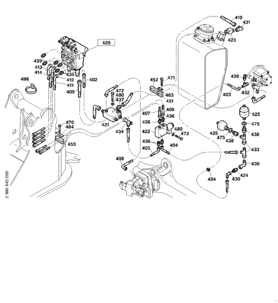 Схема запчастей Case 21E - (20.500[2991642001]) - HYDRAULIC SYSTEM WORK (35) - HYDRAULIC SYSTEMS