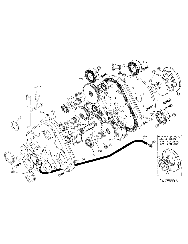 Схема запчастей Case 4140 - (07-07) - HYDRAULIC PUMP HOUSING (04) - Drive Train