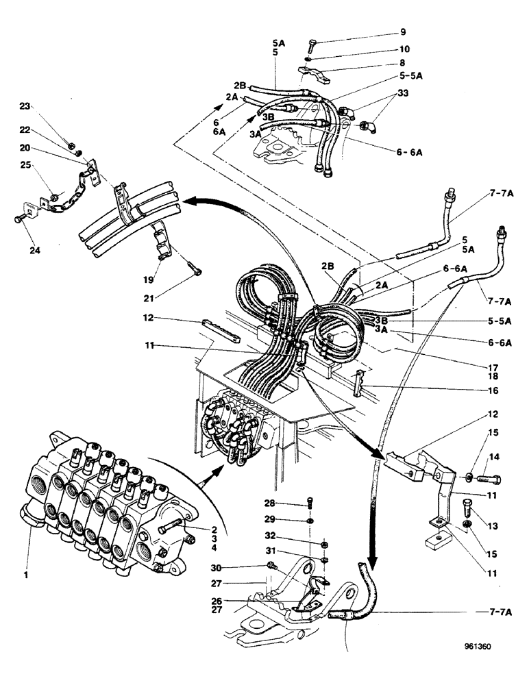 Схема запчастей Case 580G - (251A) - SIDESHIFT BACKHOE - LINES FROM CONTROL VALVE STARTING FROM NO. 3.948.950 (08) - HYDRAULICS