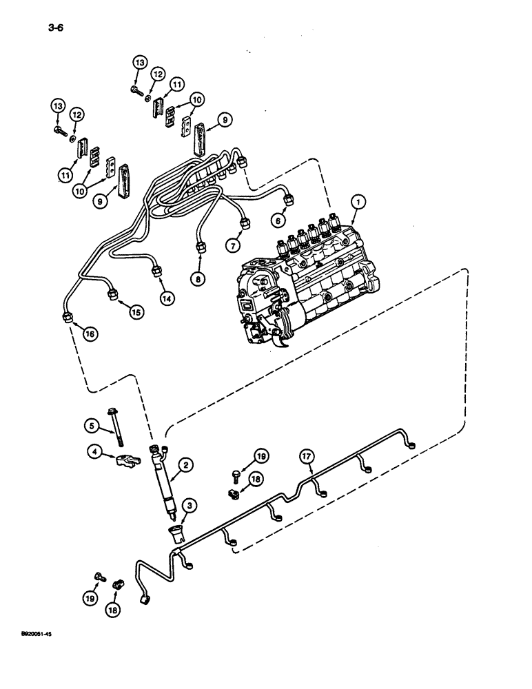 Схема запчастей Case 1187C - (3-06) - FUEL INJECTION SYSTEM, 6T-830 ENGINE (03) - FUEL SYSTEM