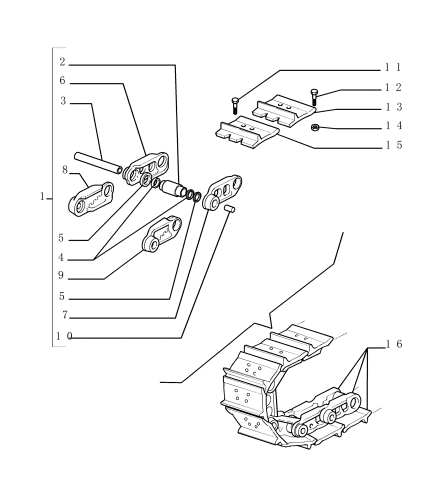 Схема запчастей Case 1850K LT - (9.347[02]) - SALT TRACK CHAIN - SHOES (L=610MM) - OPTIONAL CODE 76078302 (19) - OPTIONS