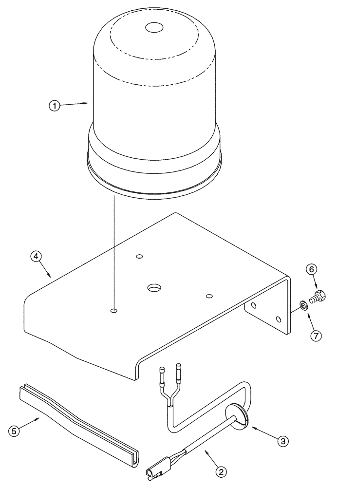 Схема запчастей Case 95XT - (04-27) - LAMP ASSEMBLY - BEACON, ROTATING (NORTH AMERICA) (04) - ELECTRICAL SYSTEMS