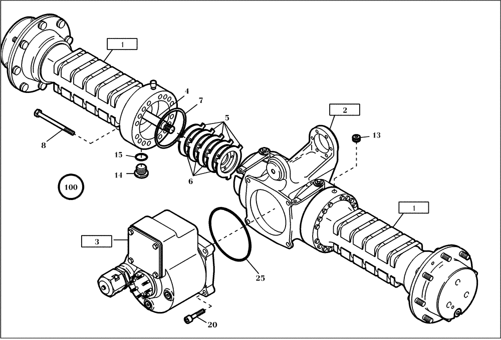 Схема запчастей Case 321D - (02.213[001]) - REAR AXLE FAST GEAR (OPTION) (S/N 591052-UP) No Description