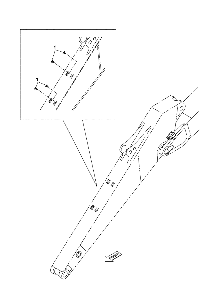 Схема запчастей Case CX470C - (09-205-00[01]) - DIPPER - 3.38 M - BRACKET (05.1) - UPPERSTRUCTURE CHASSIS/ATTACHMENTS