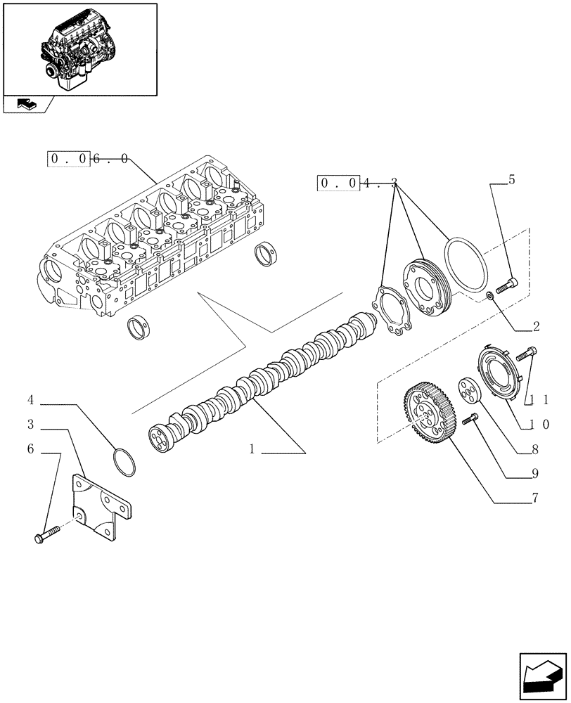 Схема запчастей Case F3BE0684J E902 - (0.12.5) - CAMSHAFT (504227216) 