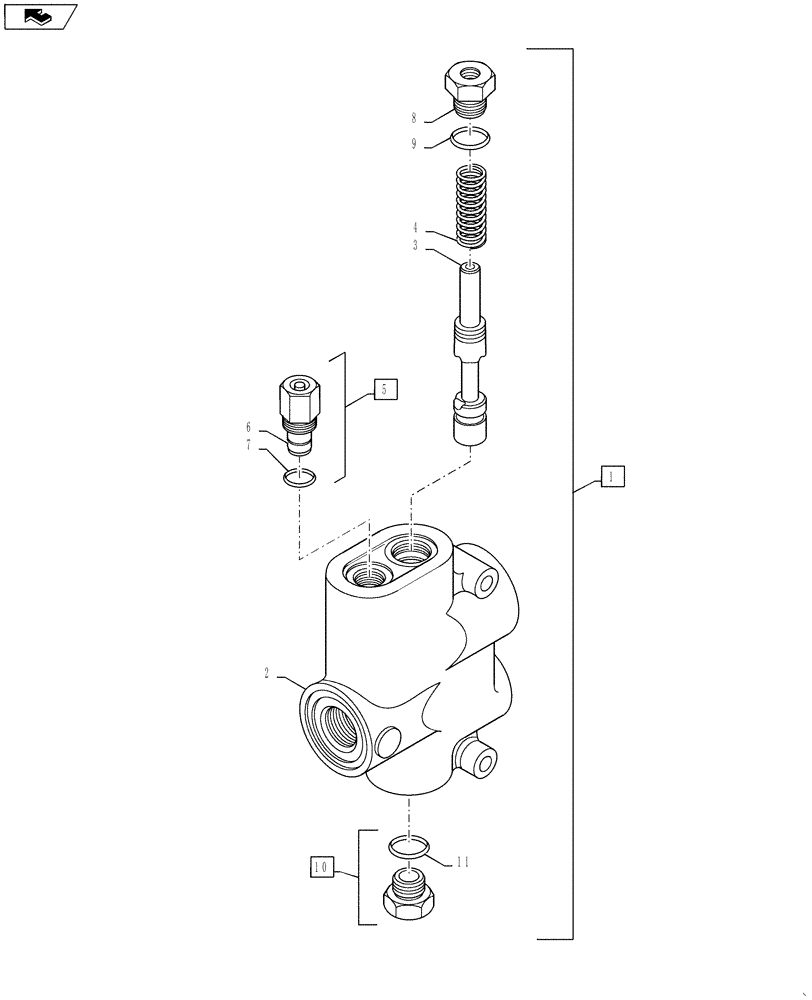 Схема запчастей Case 586H - (35.355.08) - FLOW CONTROL VALVE (35) - HYDRAULIC SYSTEMS