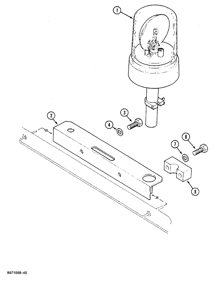 Схема запчастей Case 688 - (4-40) - ROTATING BEACON (04) - ELECTRICAL SYSTEMS