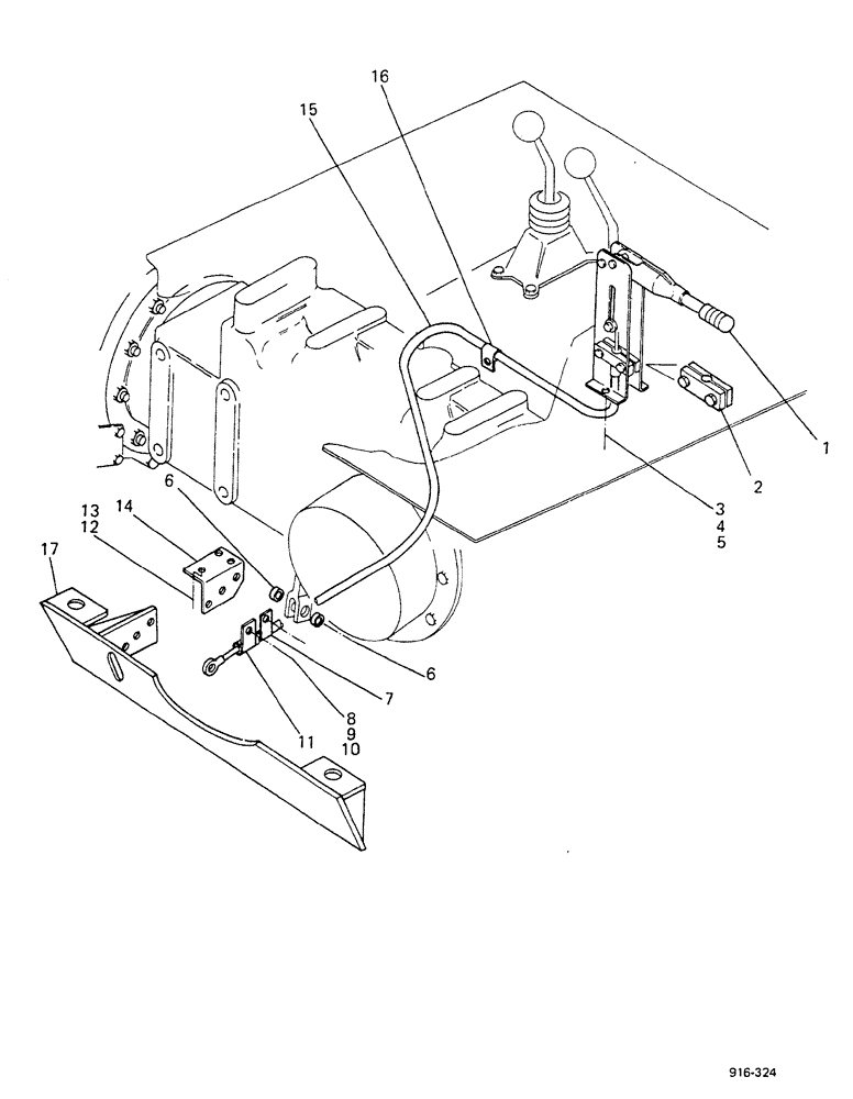 Схема запчастей Case 580F - (134) - PARKING BRAKE, FOR GERMANY (33) - BRAKES & CONTROLS