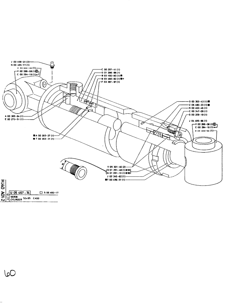 Схема запчастей Case SC150L - (060) - CYLINDER 