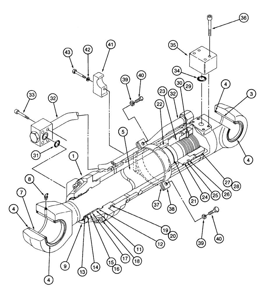 Схема запчастей Case 9040 - (8-93A) - ARM CYLINDER, LONG REACH MODELS (08) - HYDRAULICS