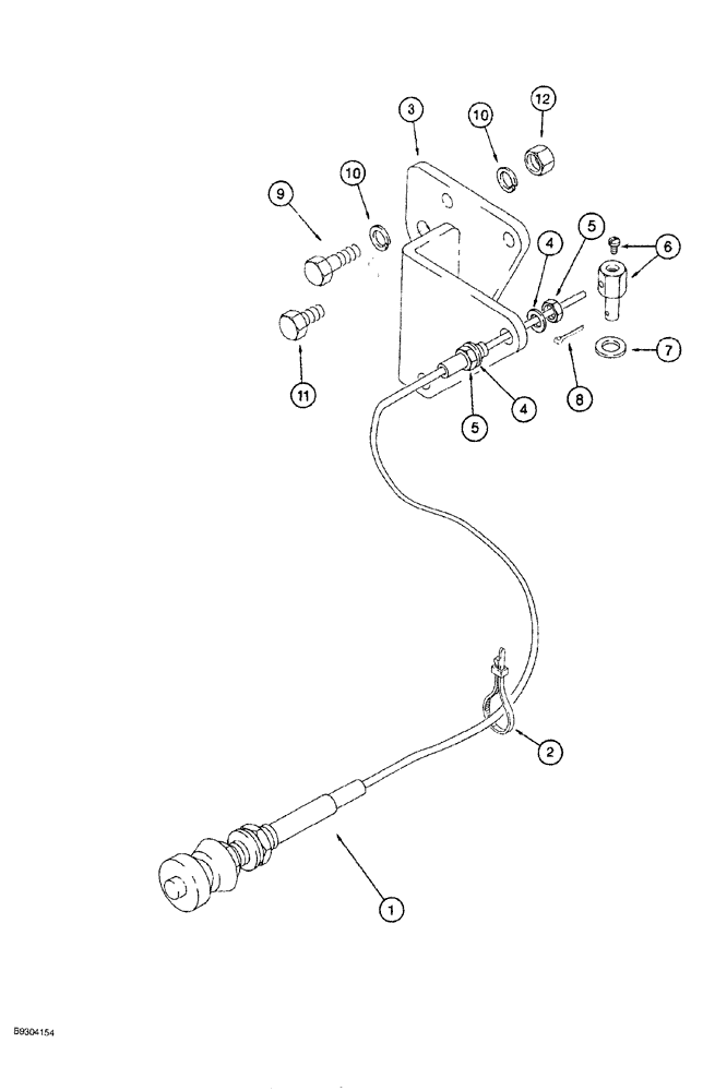 Схема запчастей Case MAXI-SNEAKER - (03-004) - THROTTLE CONTROL CABLE AND MOUNTING (03) - FUEL SYSTEM