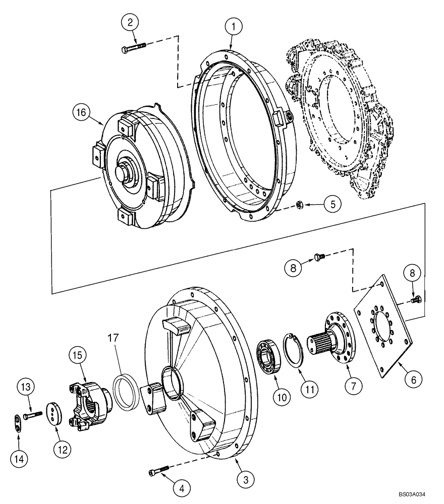 Схема запчастей Case 621D - (06-04) - TRANSMISSION - CONVERTER, COVER AND INPUT SHAFT (06) - POWER TRAIN