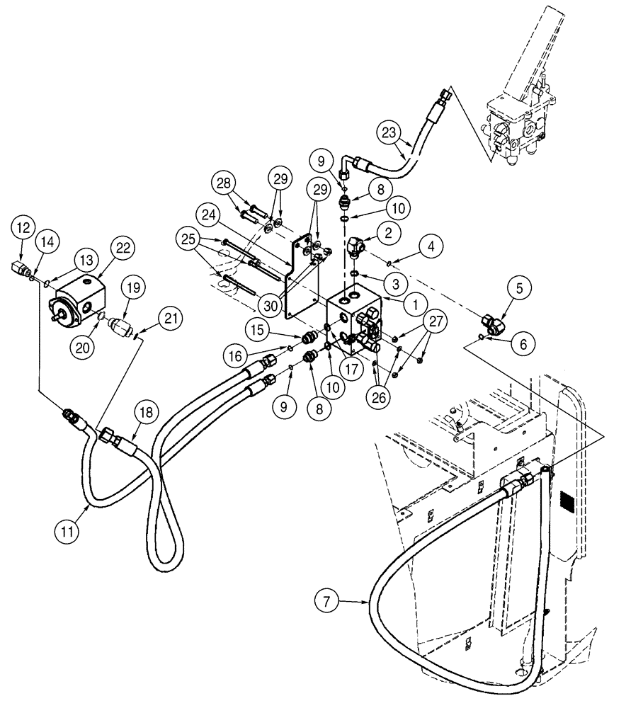 Схема запчастей Case 521D - (02-09) - COOLING SYSTEM - MOTOR, DRIVE, REVERSIBLE FAN DRIVE MOTOR (02) - ENGINE