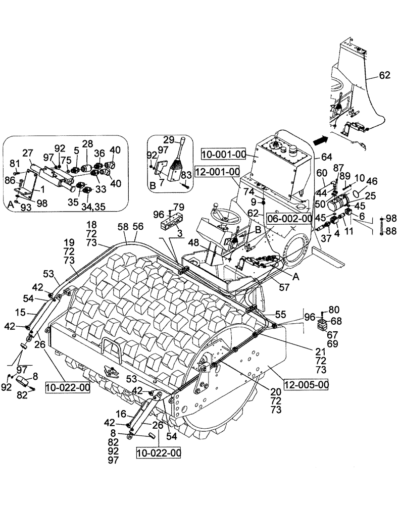 Схема запчастей Case SV216 - (10-010-00[01]) - HYDRAULIC CIRCUIT, DOZER BLADE - IF USED (08) - HYDRAULICS