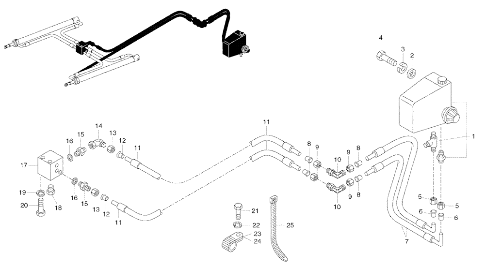 Схема запчастей Case 330 - (59A00010530[01]) - HOODS - HYDRAULIC DUMPING (10) - Cab/Cowlings