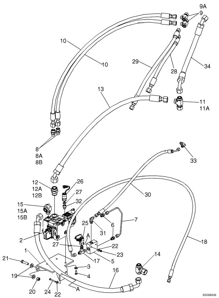 Схема запчастей Case 821E - (05-15) - JOYSTICK STEERING - HYDRAULICS - AUXILIARY (05) - STEERING