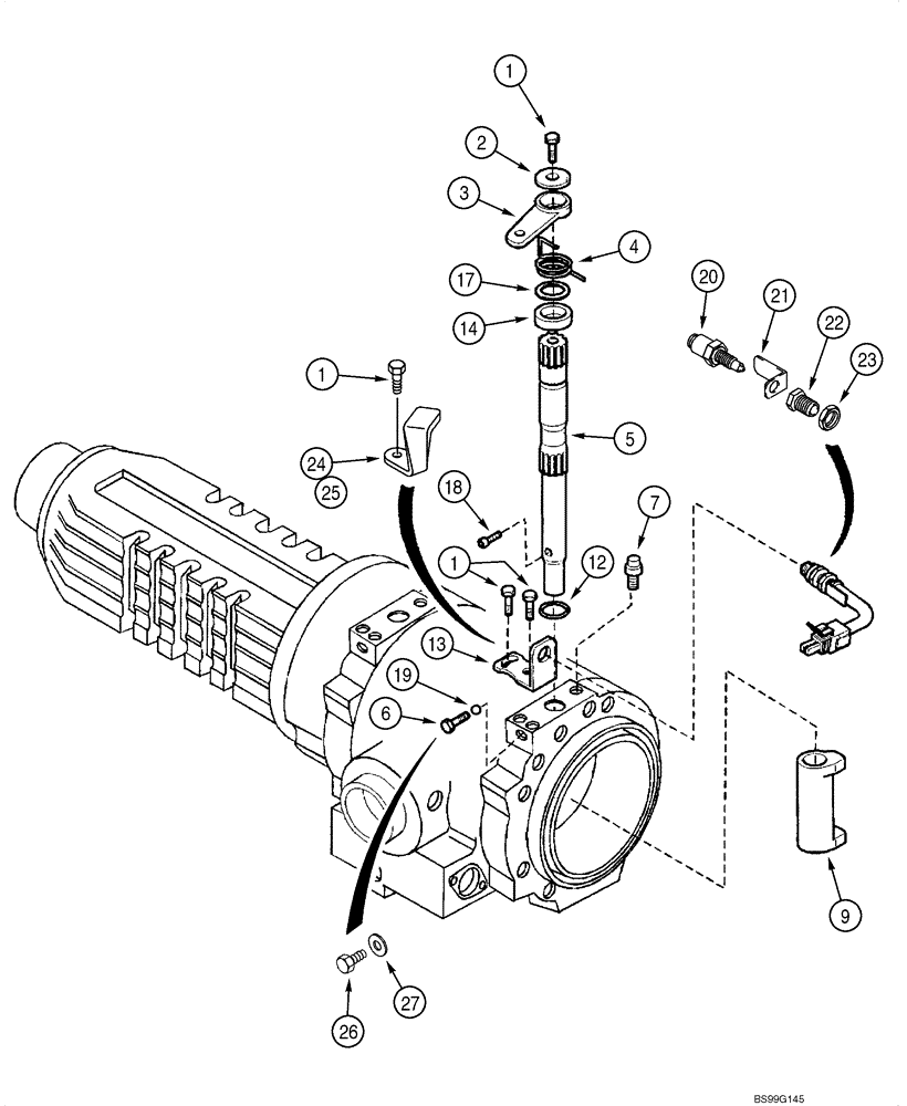 Схема запчастей Case 580SM - (07-02) - AXLE, REAR DRIVE - BRAKE, PARKING (07) - BRAKES