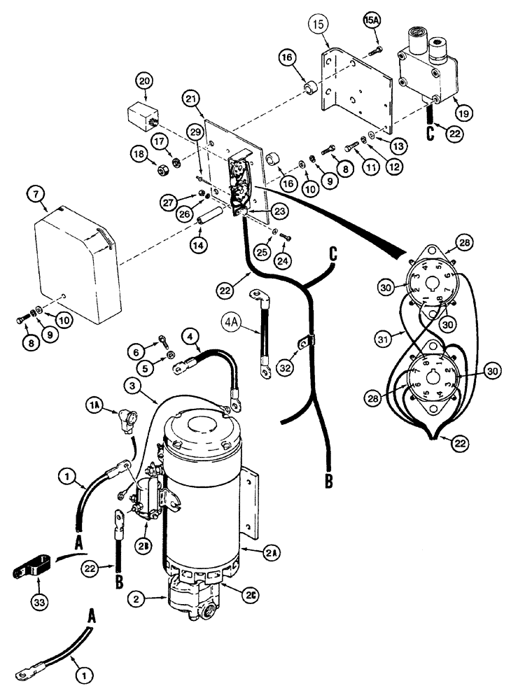 Схема запчастей Case 921C - (04-19) - ELECTRICAL - STEERING, AUXILIARY (04) - ELECTRICAL SYSTEMS