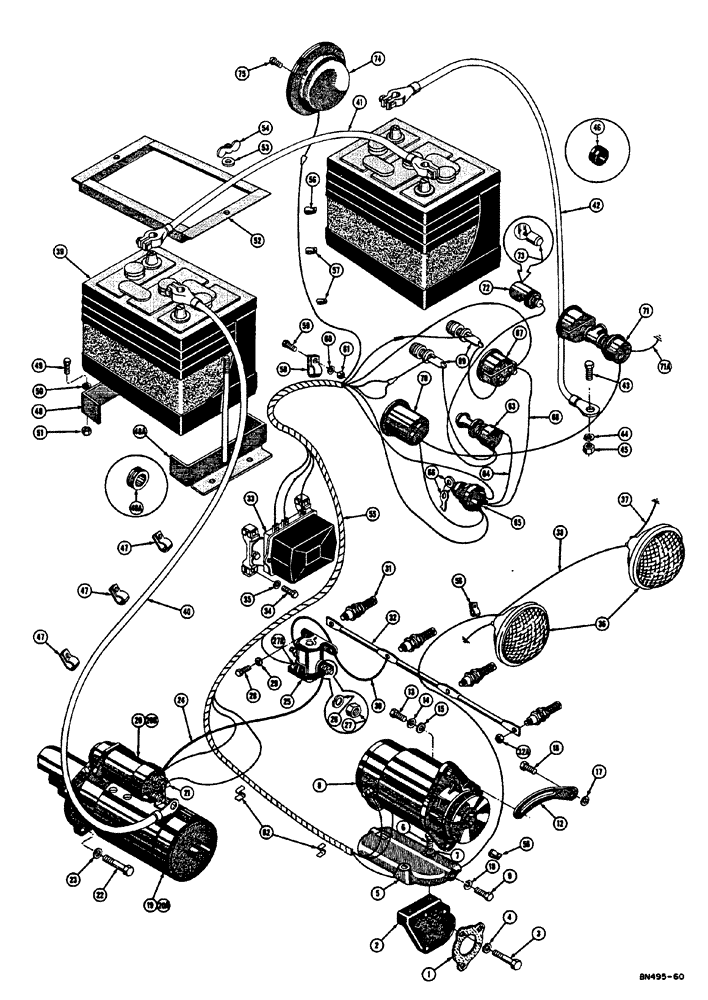 Схема запчастей Case 310E - (030) - STARTER, GENERATOR, BATTERY, AND WIRING - DIESEL (06) - ELECTRICAL SYSTEMS