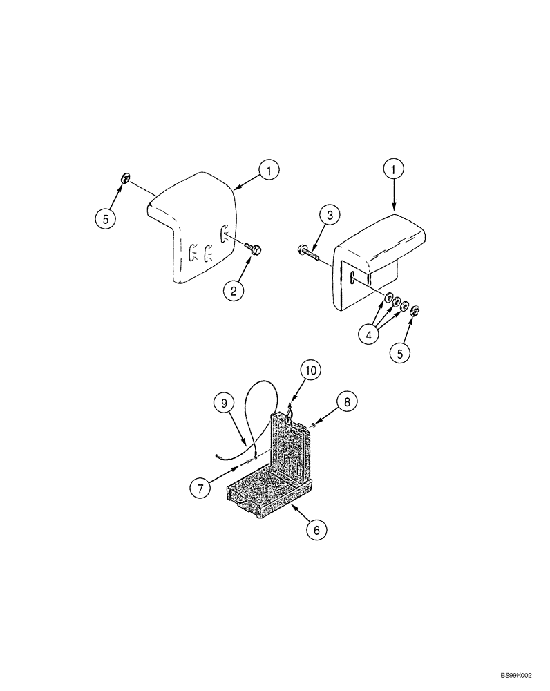 Схема запчастей Case 1150H_IND - (09-17) - ARMREST - BOX, MANUAL (09) - CHASSIS/ATTACHMENTS