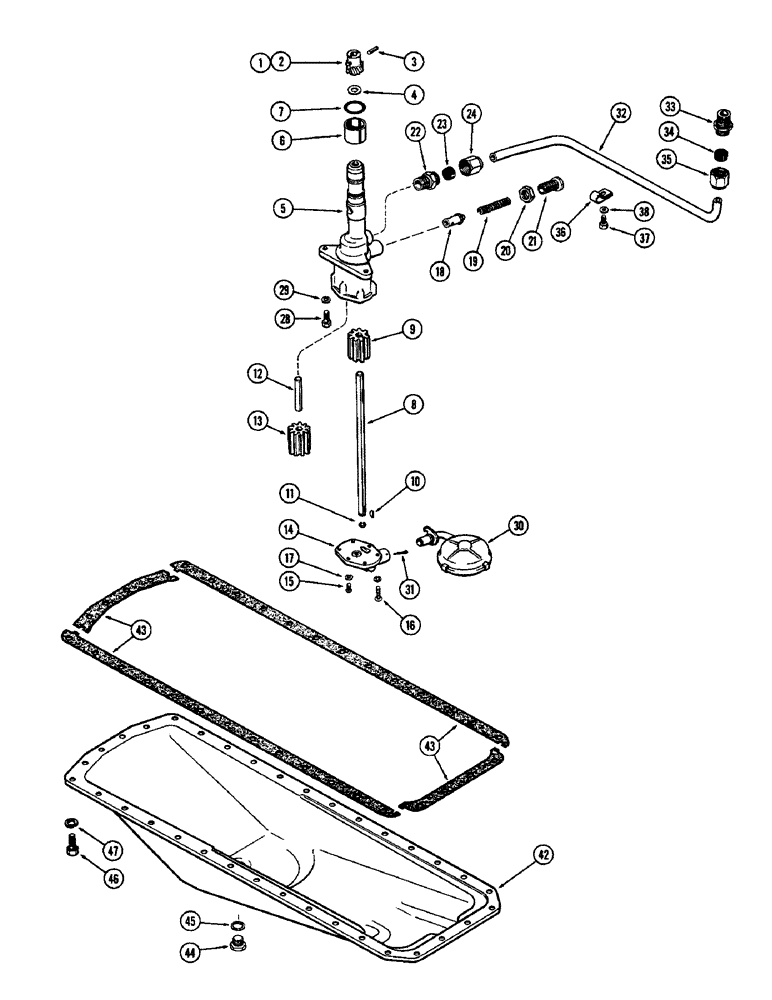 Схема запчастей Case W8B - (036) - OIL PUMP, (377) SPARK IGNITION ENGINE, USED PRIOR TO ENG. SN. 2173890 (01) - ENGINE