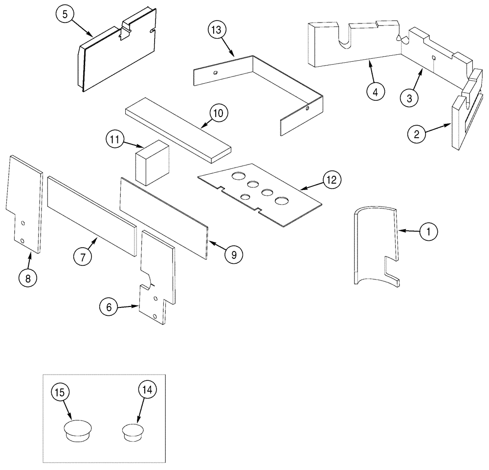 Схема запчастей Case 521D - (09-37) - CAB - INSULATION (09) - CHASSIS