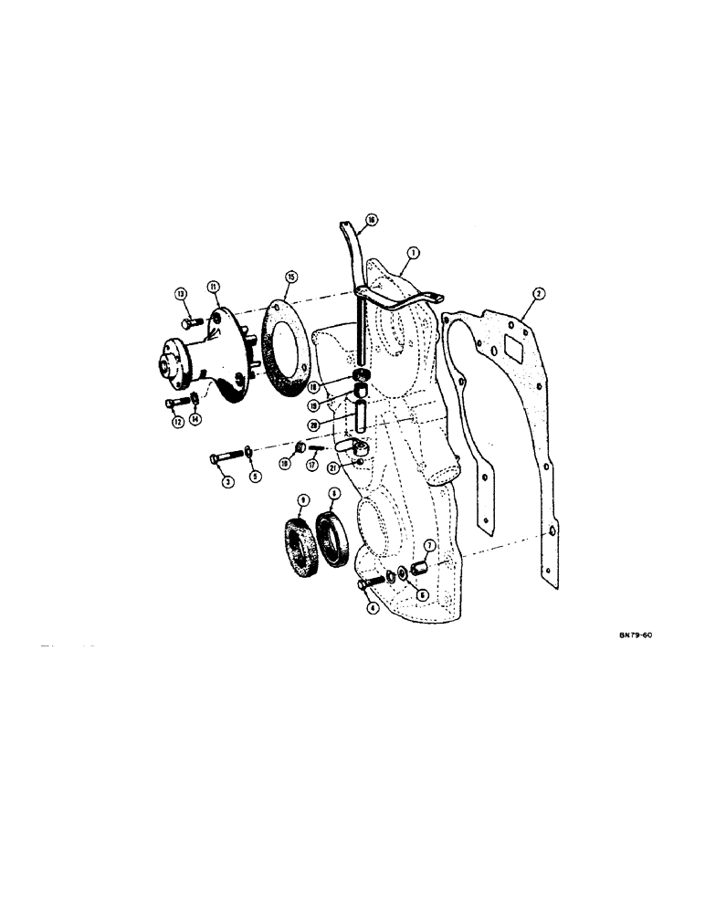 Схема запчастей Case 310D - (010) - TIMING GEAR COVER (01) - ENGINE