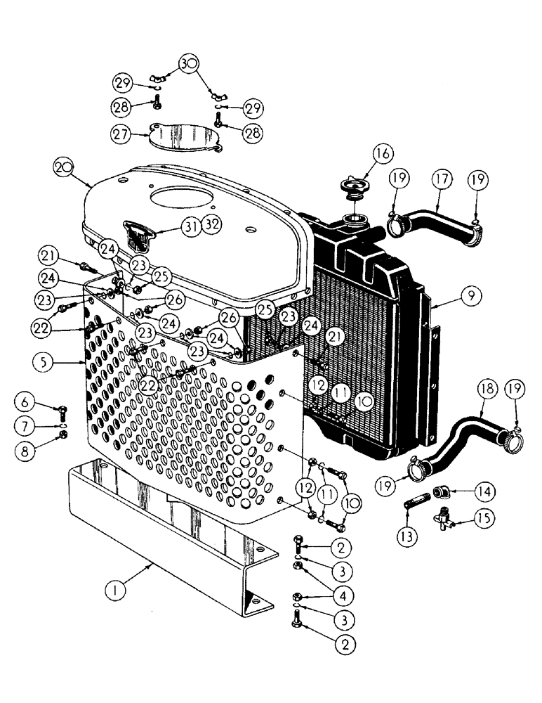 Схема запчастей Case 256 - (028) - RADIATOR, SHROUD, & BUMPER (05) - UPPERSTRUCTURE CHASSIS