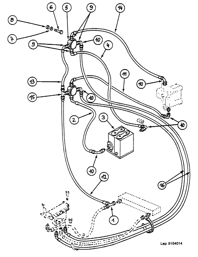 Схема запчастей Case 688 - (10) - SHEARS HYDRAULIC CIRCUIT 