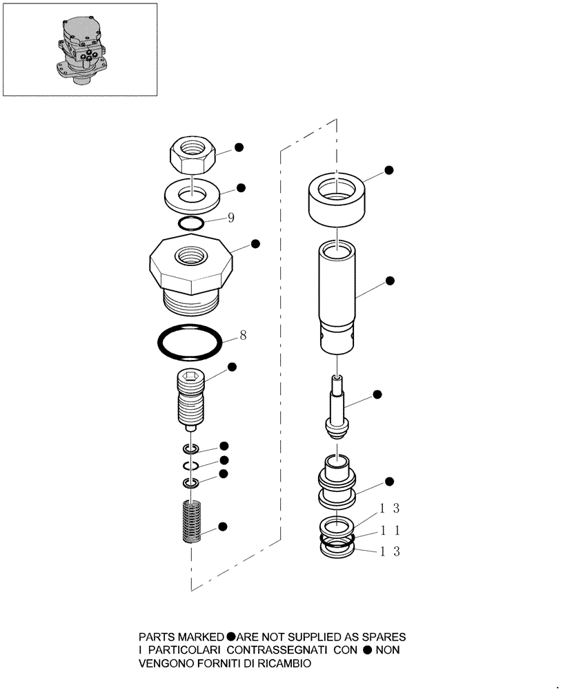 Схема запчастей Case CX31B - (1.040A[04]) - SWING GEARMOTOR - COMPONENTS (35) - HYDRAULIC SYSTEMS