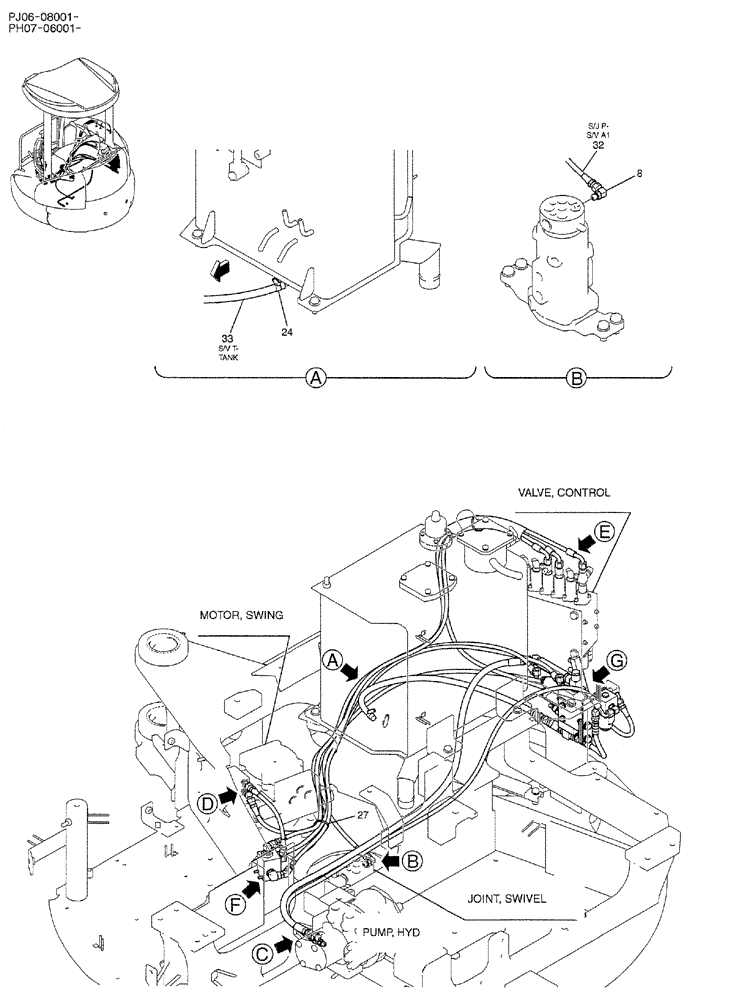 Схема запчастей Case CX50B - (05-004) - CONTROL LINES, REMOTE (COOLER) (PY64H00052F1) 1 OF 2 OPTIONAL PARTS