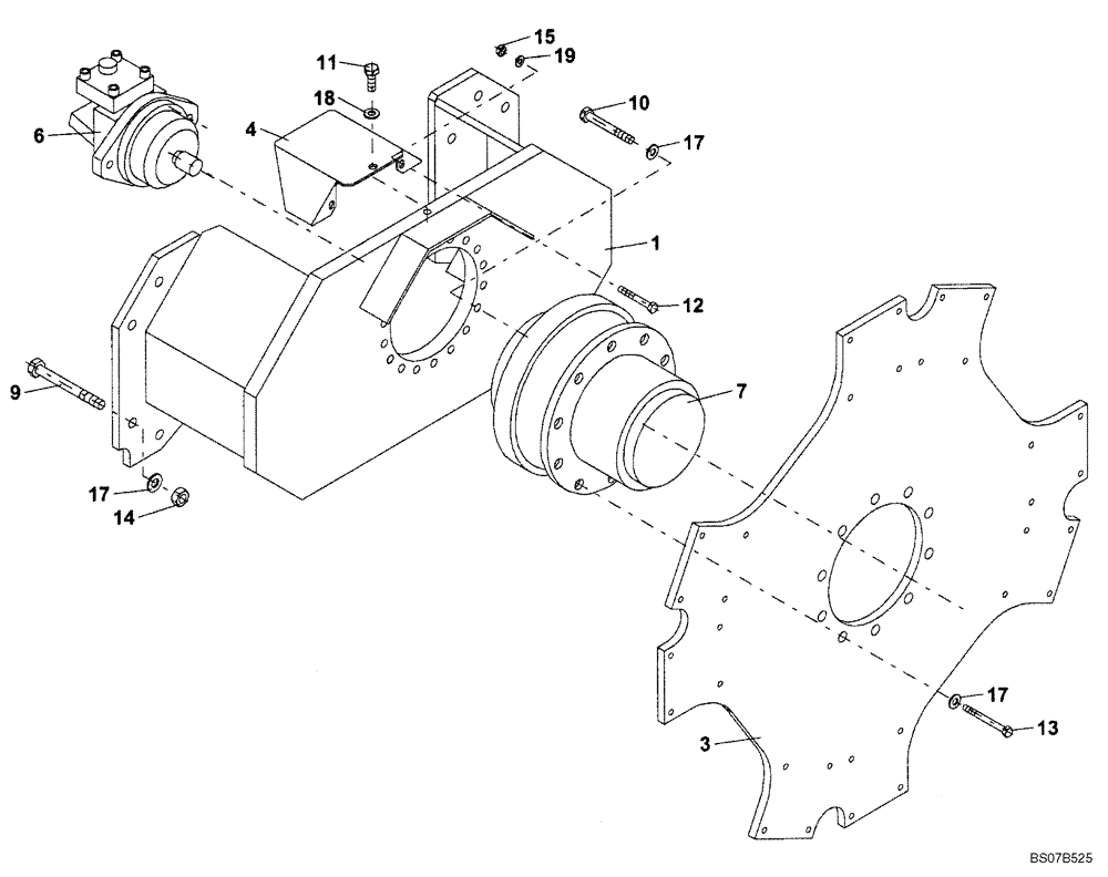 Схема запчастей Case SV212 - (07-001-00[02]) - TRANSMISSION - FRONT DRUM DRIVE - IF USED (GROUP 32) (ND106516) (06) - POWER TRAIN