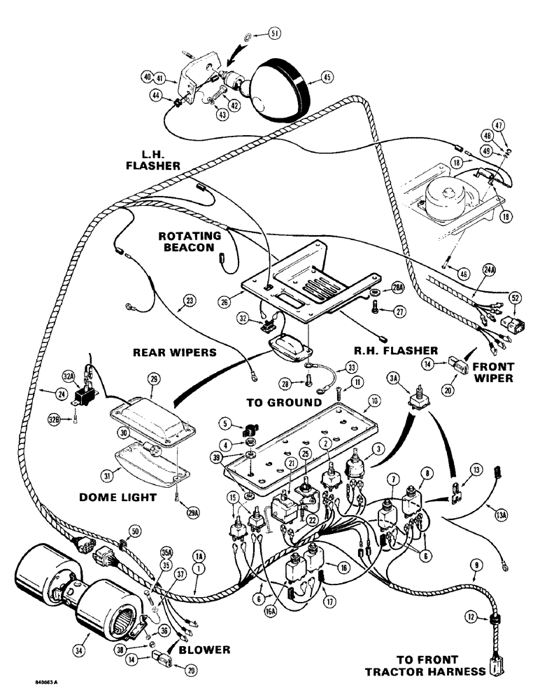 Схема запчастей Case W14FL - (174) - ELECTRICAL SYSTEM, OPERATORS COMPARTMENT, USED BEFORE PIN 9154965 (04) - ELECTRICAL SYSTEMS