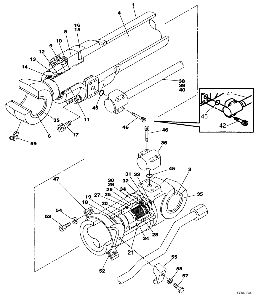 Схема запчастей Case CX240 - (08-48) - CYLINDER ASSY, ARM - MODELS WITHOUT LOAD HOLD (Nov 12 2009 8:27AM) (08) - HYDRAULICS