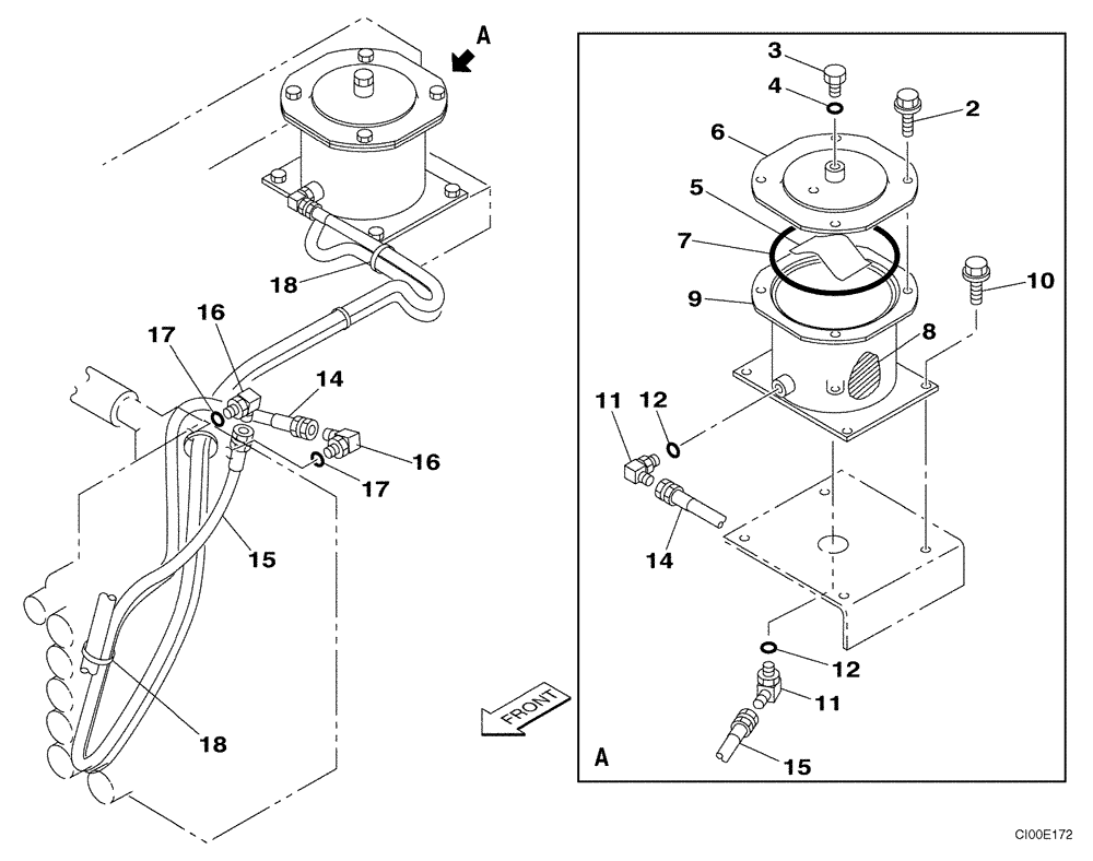 Схема запчастей Case CX210 - (08-06) - HYDRAULICS - BYPASS FILTER (Mar 9 2011 1:27PM) (08) - HYDRAULICS