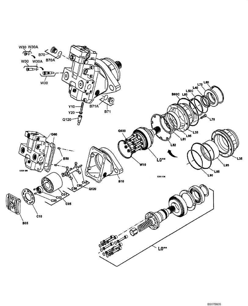 Схема запчастей Case SV212 - (35.353.17) - MOTOR, HYDRAULIC DRUM TRAVEL (35) - HYDRAULIC SYSTEMS