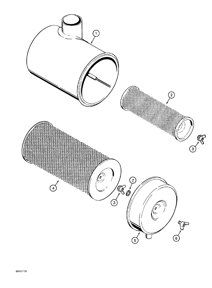 Схема запчастей Case 921 - (2-006) - AIR CLEANER ASSEMBLY (02) - ENGINE