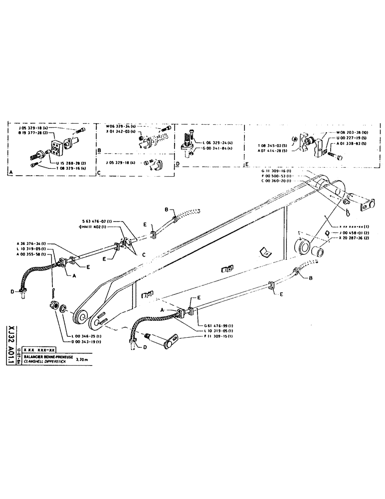 Схема запчастей Case 160CL - (311) - CLAMSHELL DIPPERSTICK (14) - DIPPERSTICKS