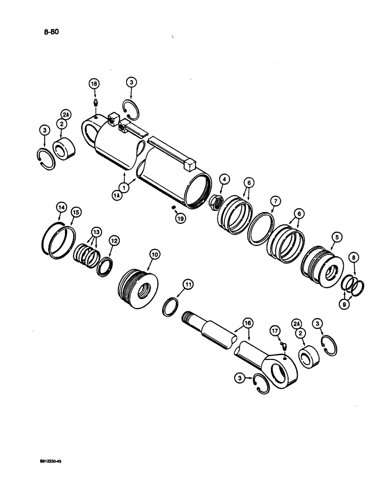 Схема запчастей Case 1187C - (8-80) - SHEAR ARM CYLINDER (08) - HYDRAULICS