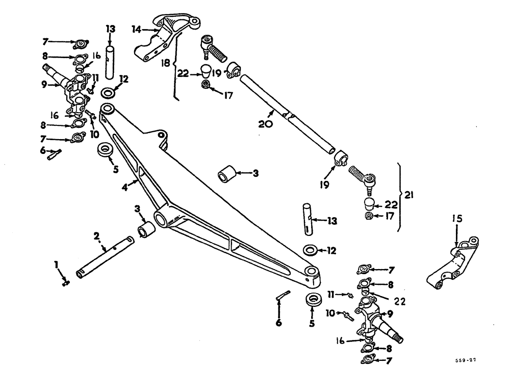 Схема запчастей Case 3400 - (150) - FRONT AXLE AND CONNECTIONS (25) - FRONT AXLE SYSTEM