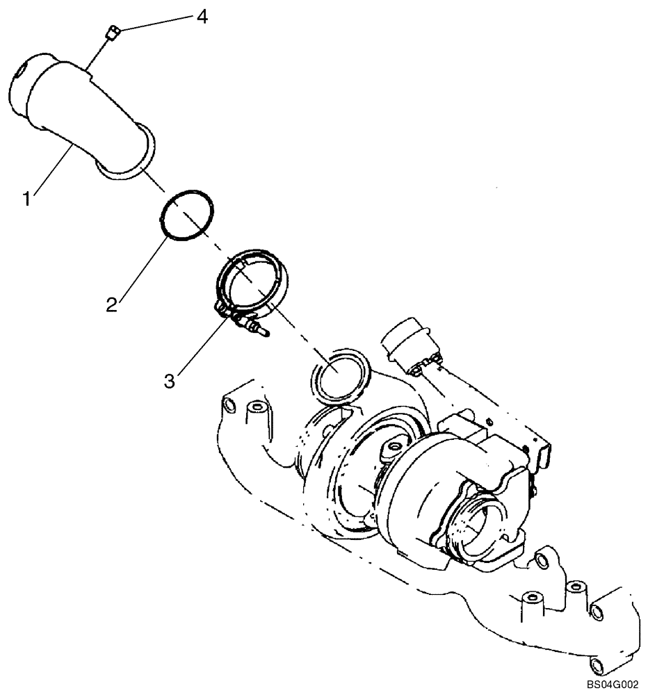 Схема запчастей Case 721D - (02-07) - TURBO OUTLET (02) - ENGINE