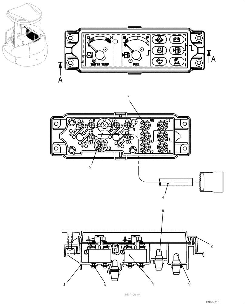 Схема запчастей Case CX50B - (01-074) - GAUGE ASSY, CLUSTER (PH59S00005F1) (05) - SUPERSTRUCTURE