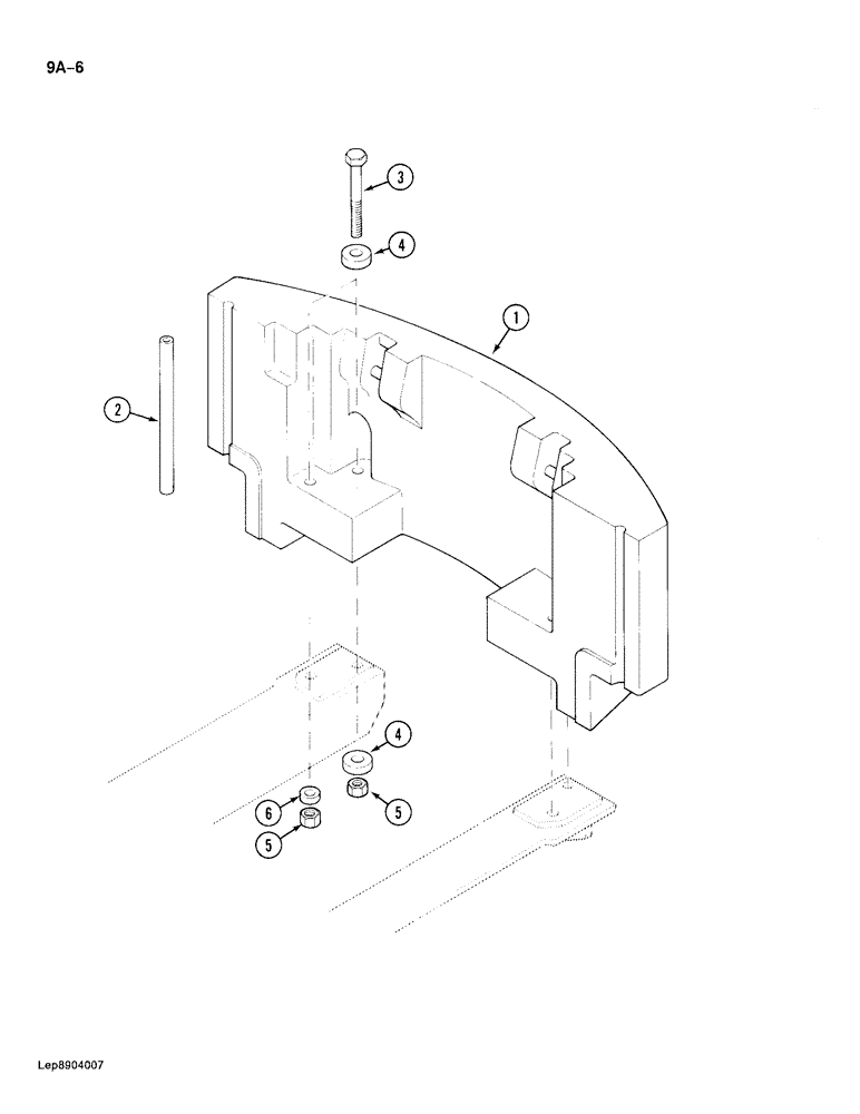 Схема запчастей Case 688 - (9A-6) - COUNTERWEIGHT AND ENGINE COMPARTMENT (09) - CHASSIS